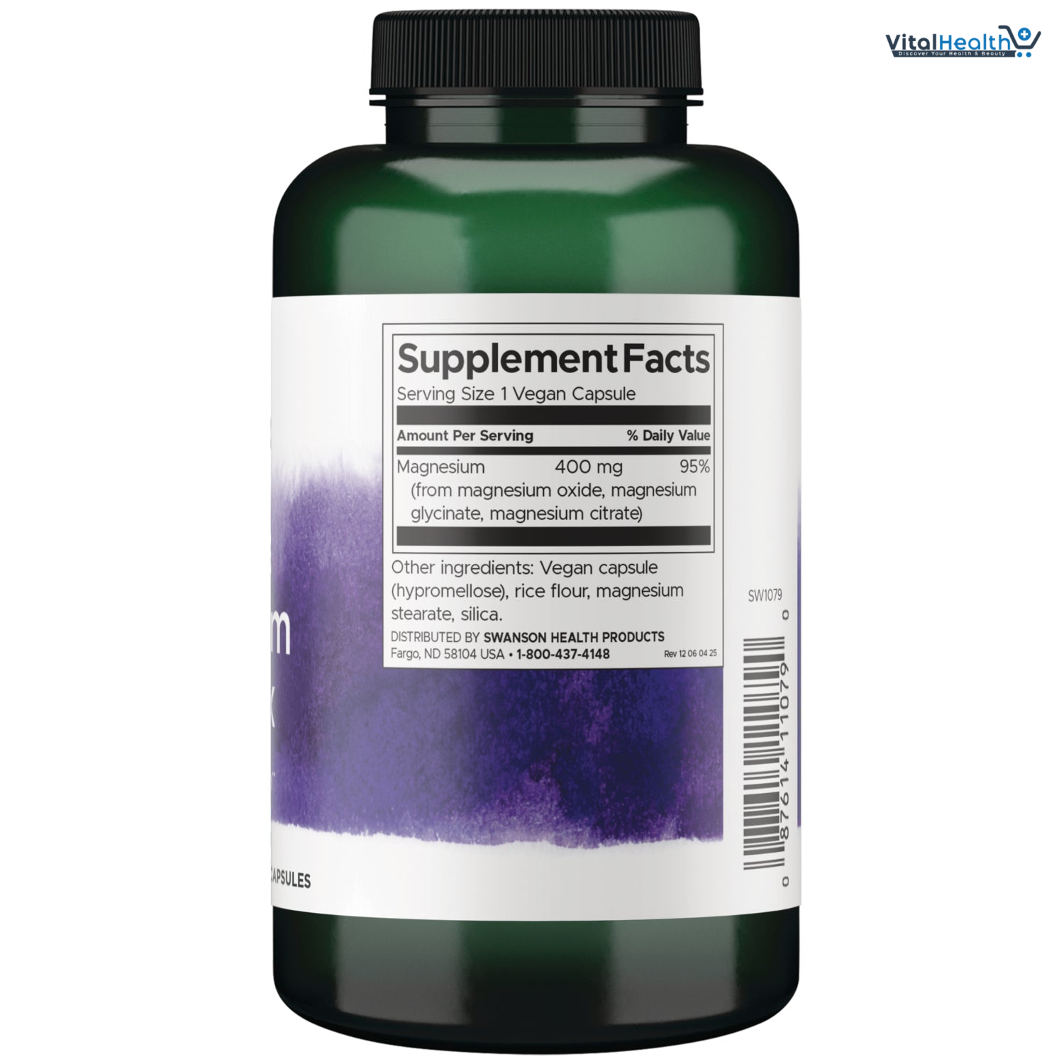 Swanson Triple Magnesium Complex - 400mg Supplement for Optimal Bone Health and Absorption - Citrate, Oxide, and Aspartate - Triple Magnesium Supplement (300 Capsules) thumbnail 5