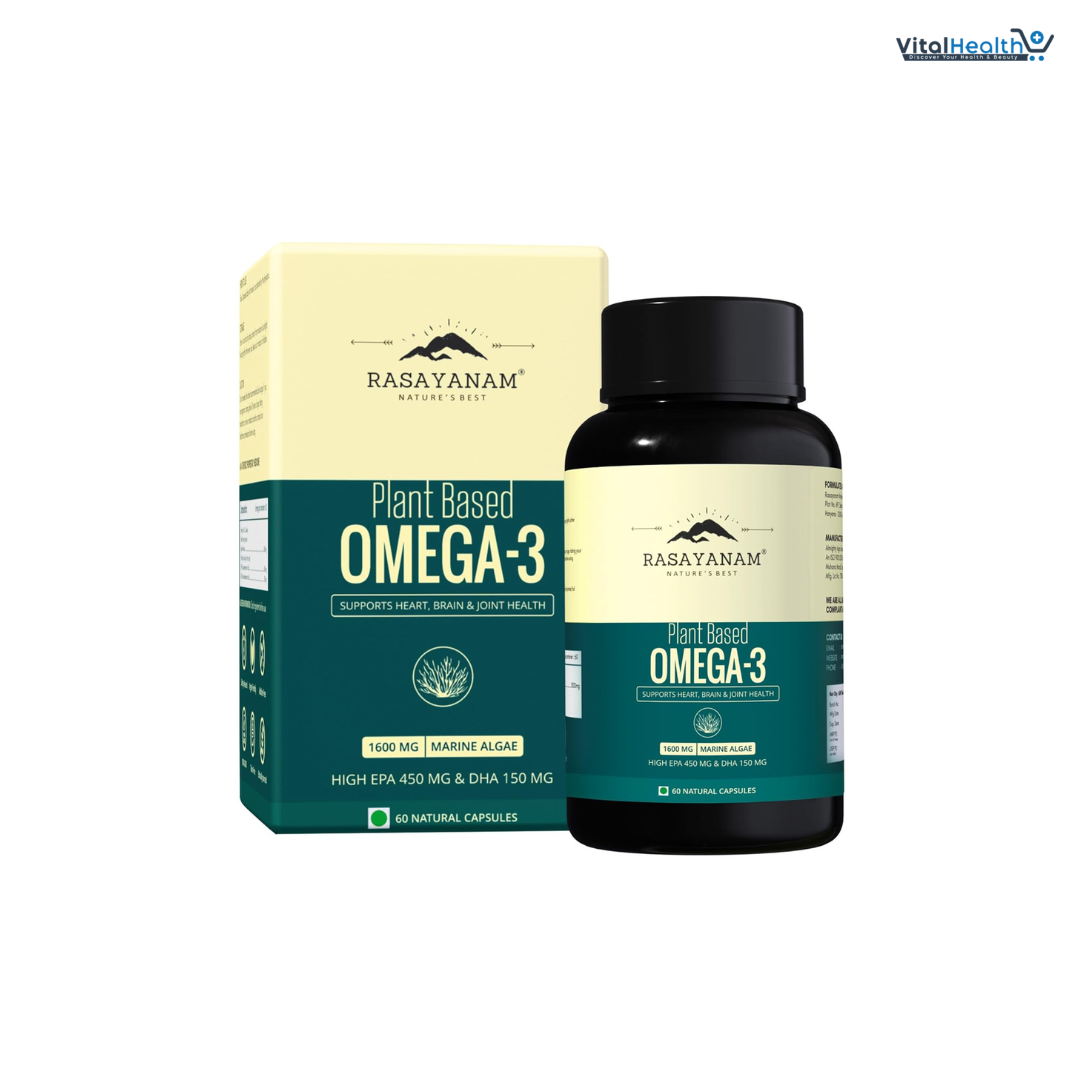 Rasayanam Plant Based Omega-3 Capsules, 1600mg 60 Capsules thumbnail 5