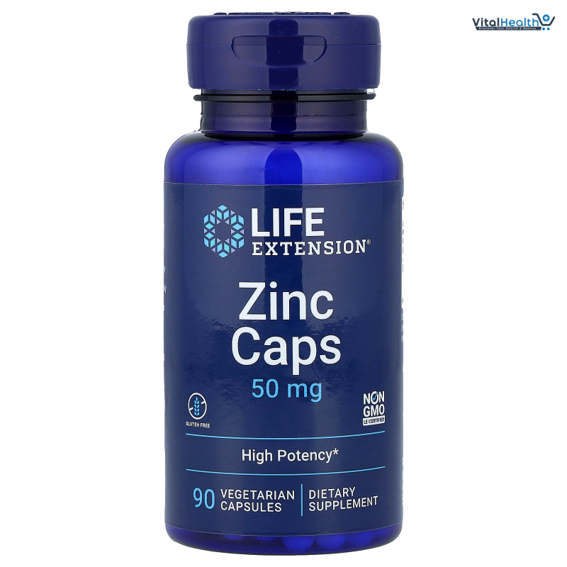 Life Extension Zinc Caps, zinc 50 mg, zinc Citrate, Support The Body's Immune defenses, Ultra-absorbable, Vegetarian, Non-GMO, Gluten-Free, 90 Vegetarian Capsules thumbnail 2