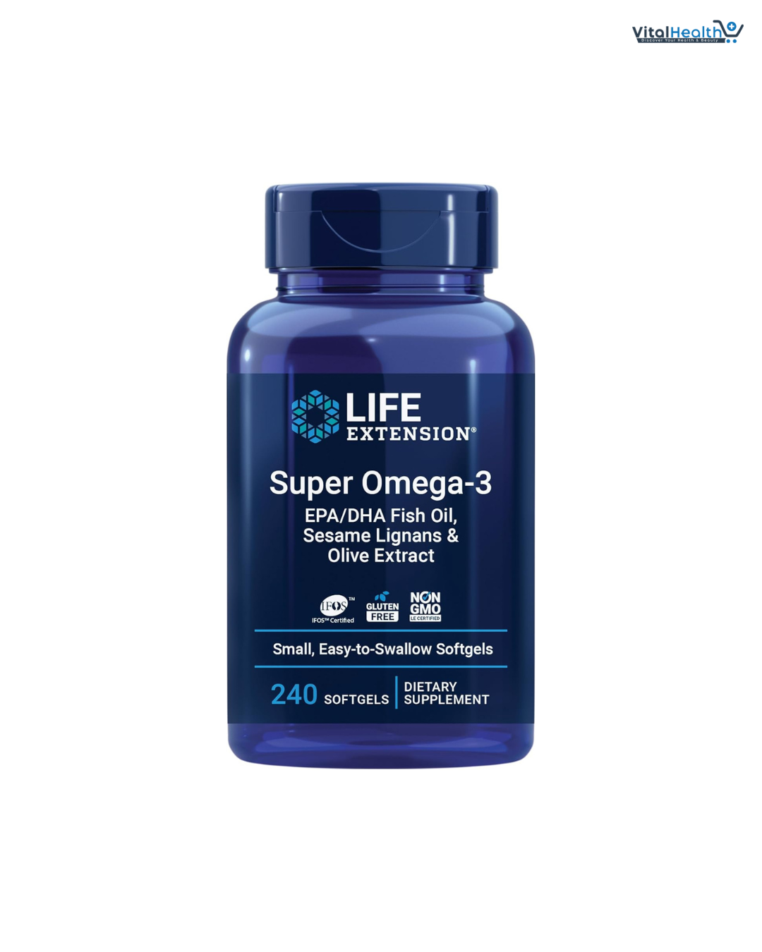 Life Extension Super Omega-3 EPA/DHA Fish Oil, Sesame Lignans &amp; Olive Extract – Heart Health, Brain Health, Inflammation Health Support, Gluten-Free, Easy to Swallow, Non-GMO, 240 Softgels thumbnail 6