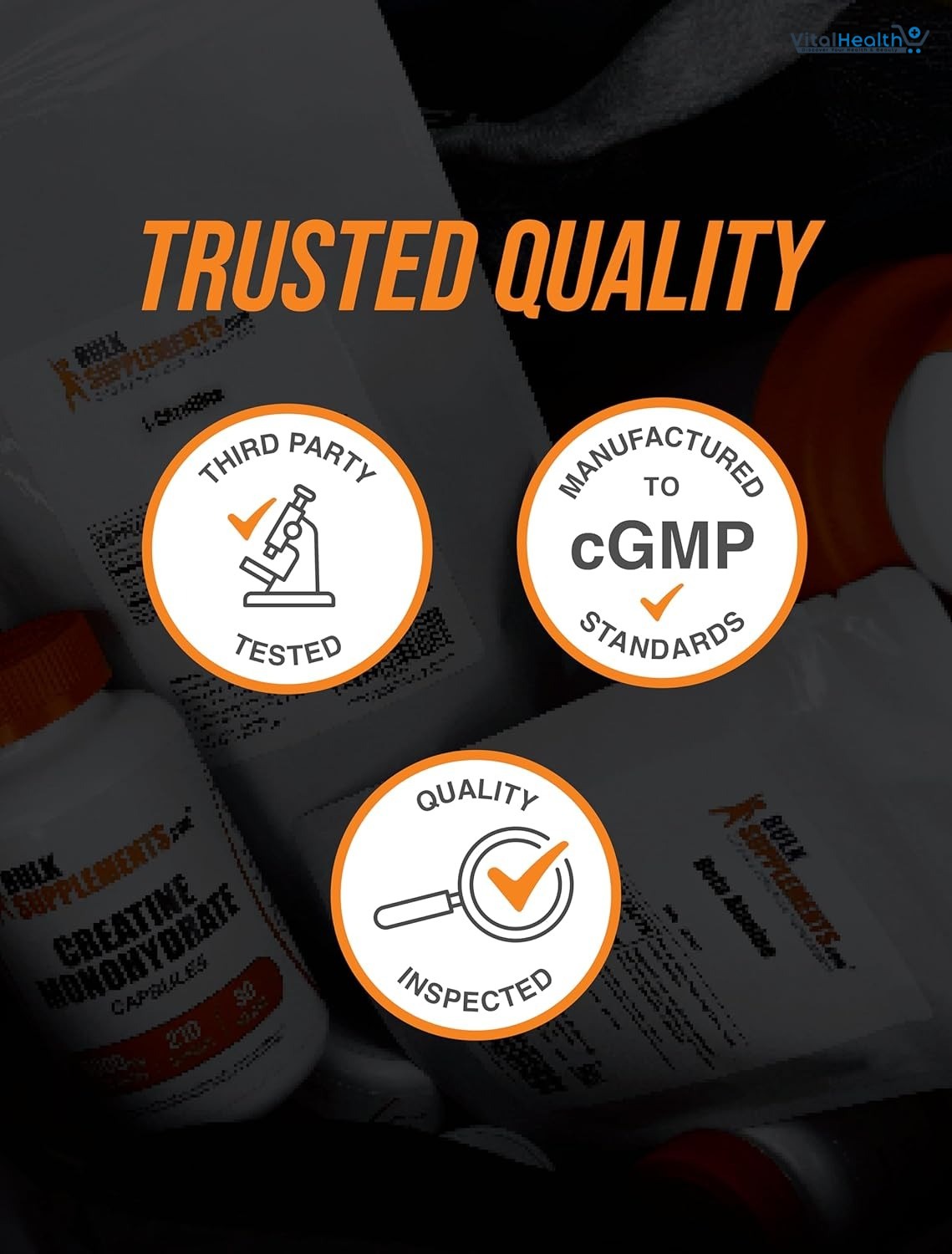 BulkSupplements.com Creatine Monohydrate Capsules - Micronized Creatine Monohydrate, Vegan Creatine, Creatine Pills 5000mg, Gluten Free, 210 Capsules thumbnail 5