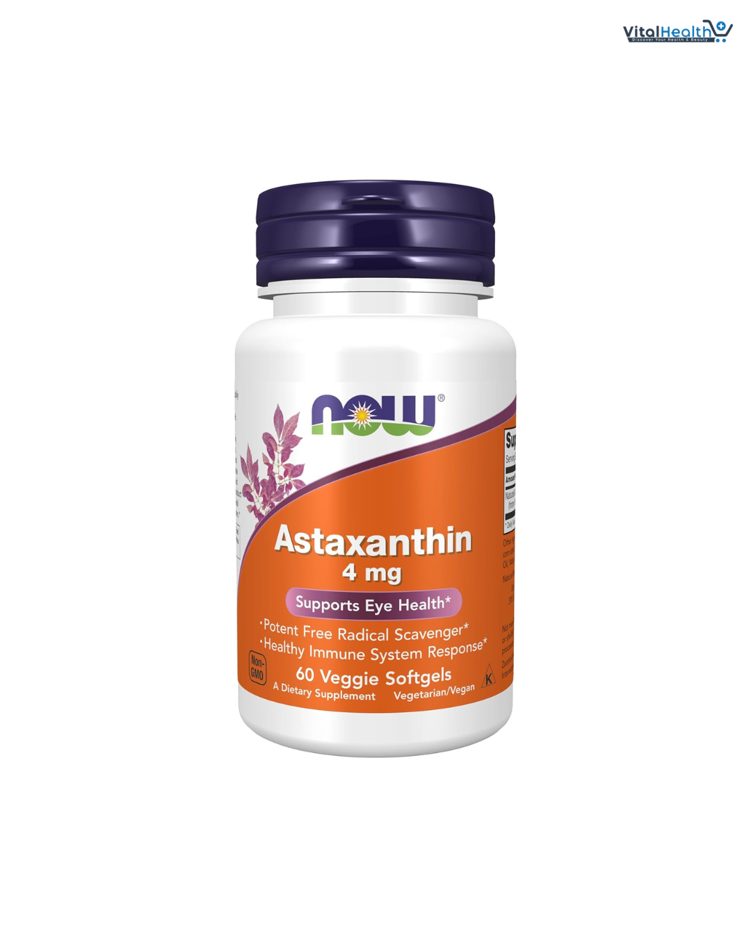 NOW Foods Supplements, Astaxanthin 4 mg, features Zanthin®, Supports Eye Health, 60 Veg Softgels thumbnail 4