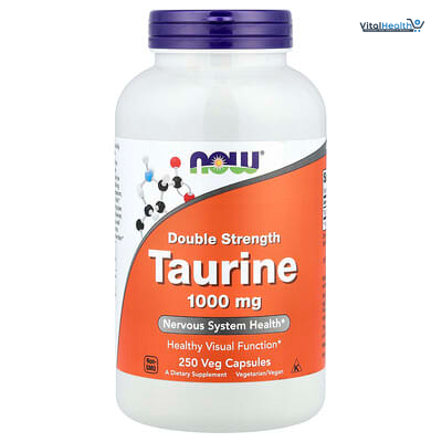 NOW Supplements, Taurine 1,000 mg, Double Strength, Nervous System Health, 100 Veg Capsules thumbnail 3