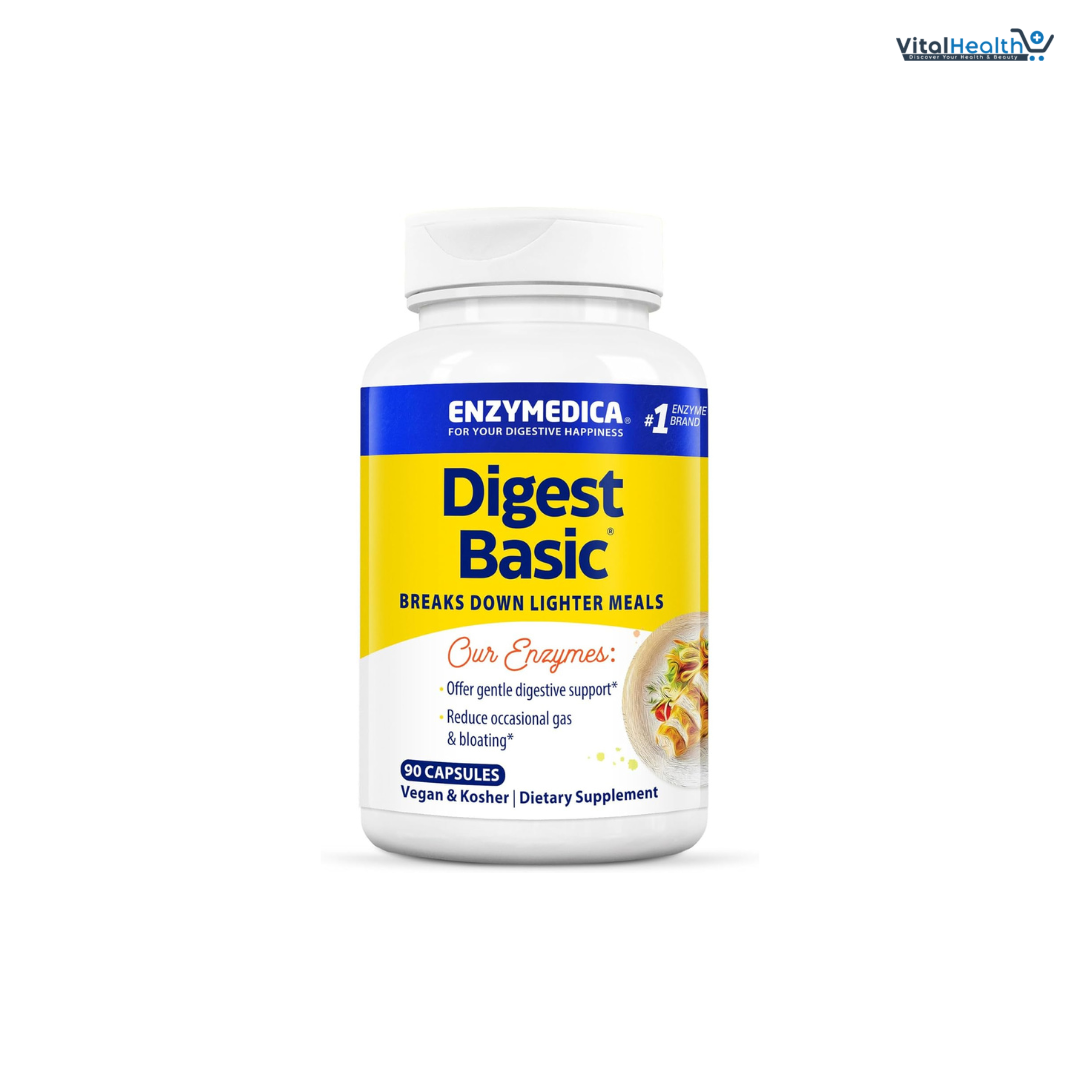 Enzymedica Digest Basic, Digestive Enzymes for Sensitive Stomachs, Offers Fast-Acting Gas &amp; Bloating Relief, 90 Count thumbnail 7