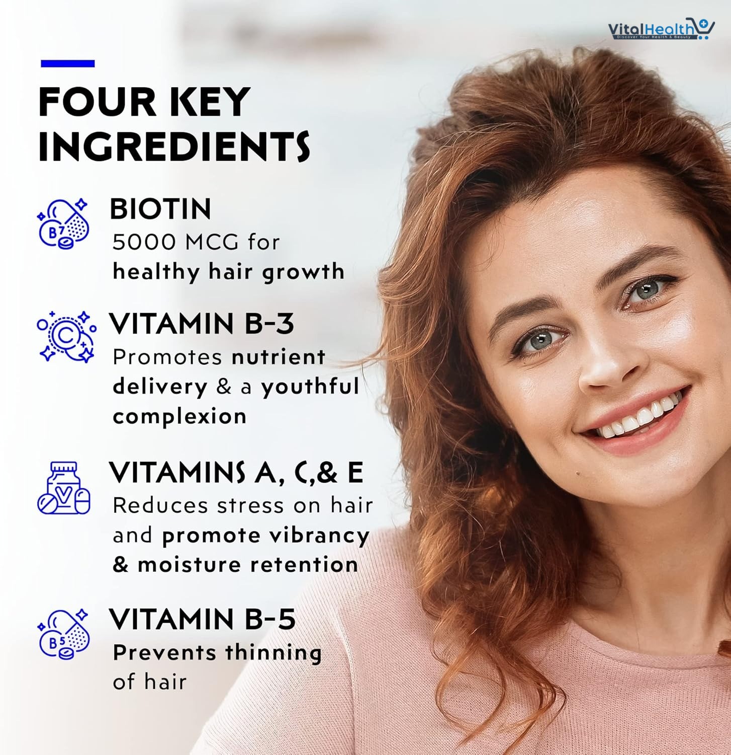 Elon Matrix 5000 Complete Multivitamin 5000Mcg Biotin Supplement thumbnail 3