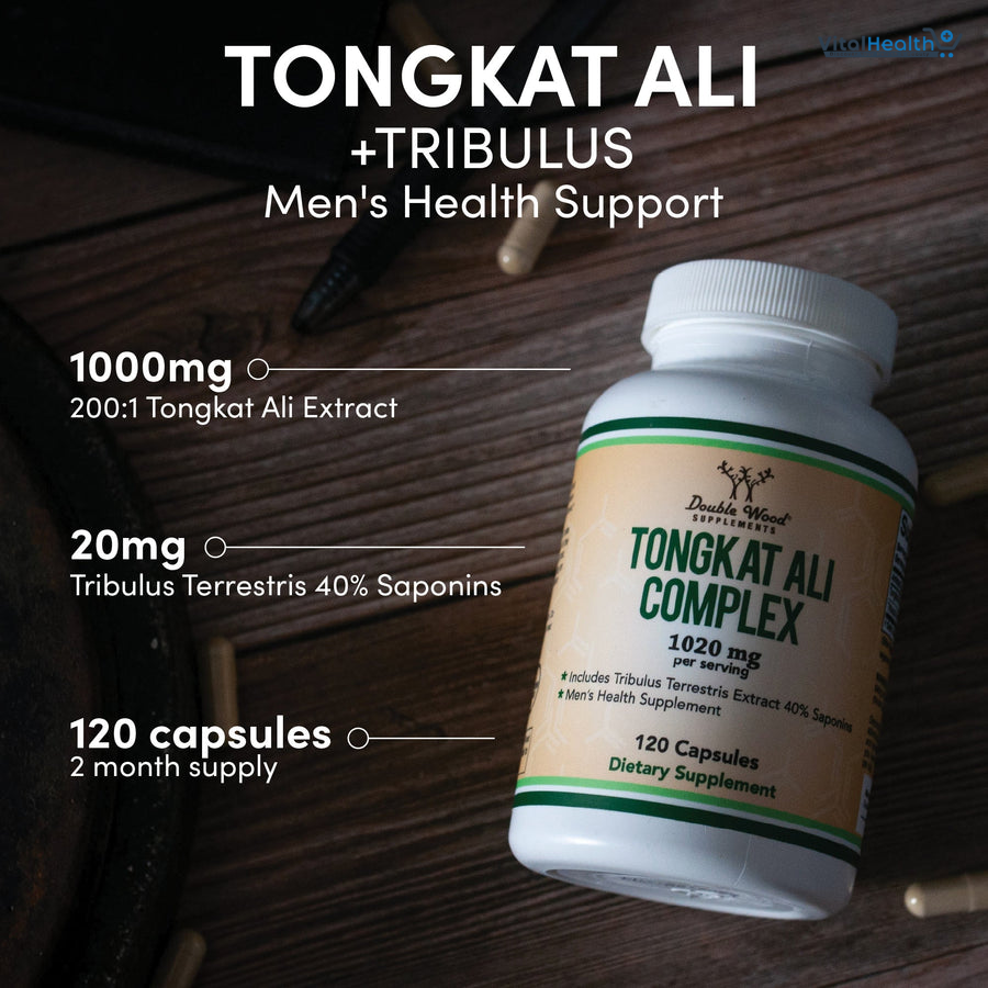 Tongkat Ali Extract 200 to 1 for Men (Longjack) Eurycoma Longifolia, 1000mg per Serving, 120 Capsules - Men's Health Support with 20mg Tribulus Terrestris (Third Party Tested) by Double Wood thumbnail 5