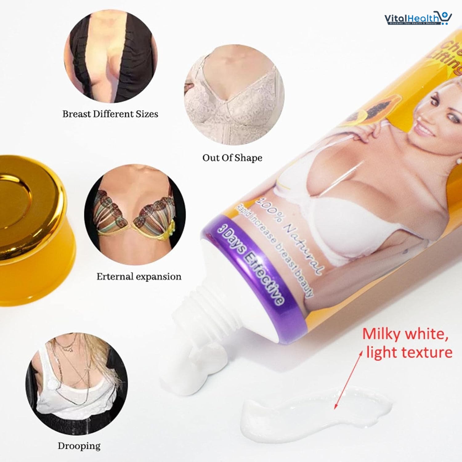 Firulab Papaya Breast &amp; Hip Enlargement Cream Plumping Cream to Enhance Chest and Hips thumbnail 3