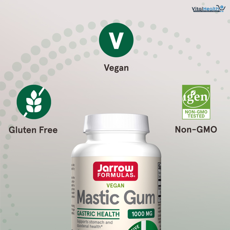 Jarrow Formulas Mastic Gum 500mg, Mastic Gum Resin, 60 Vegan Capsules thumbnail 2