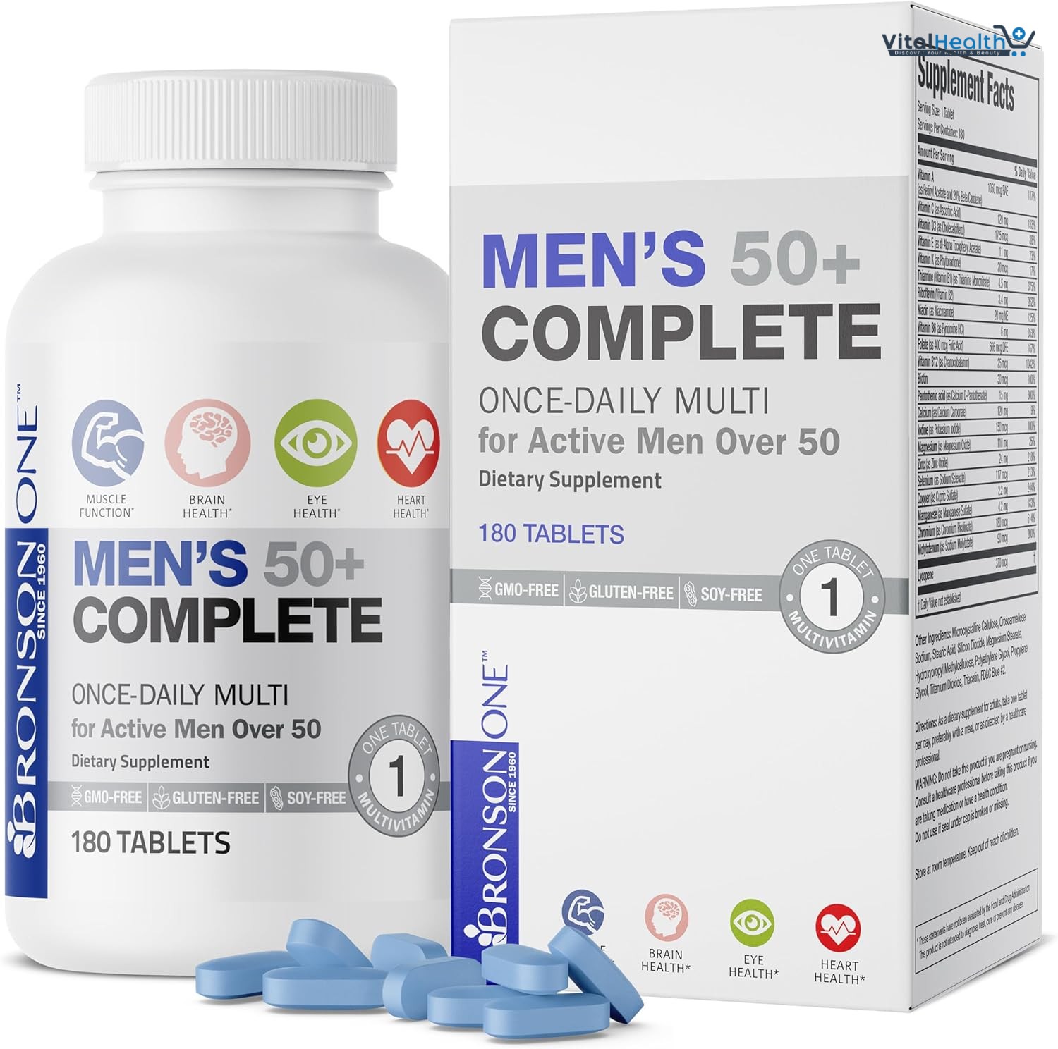 Bronson ONE Daily Mens 50+ Complete Multivitamin Multimineral thumbnail 2