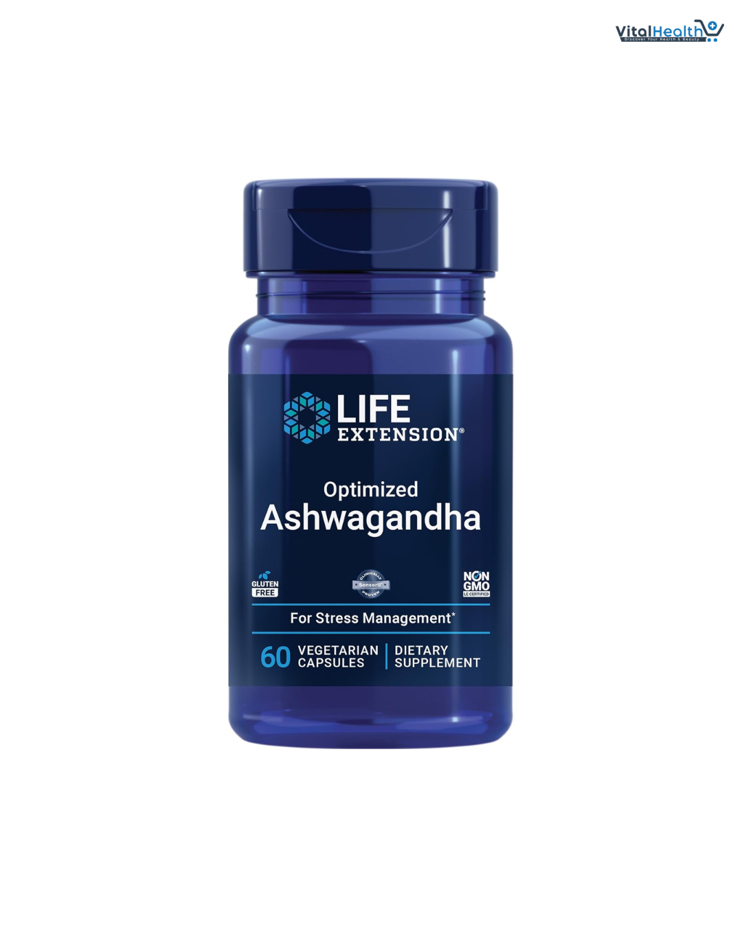 Life Extension Optimized Ashwagandha - Stress Management Supplement for a Healthy Stress Response, Focus, Memory, Stress Relief - Vegetarian, Gluten-Free, Non-GMO, 60 Capsules thumbnail 6