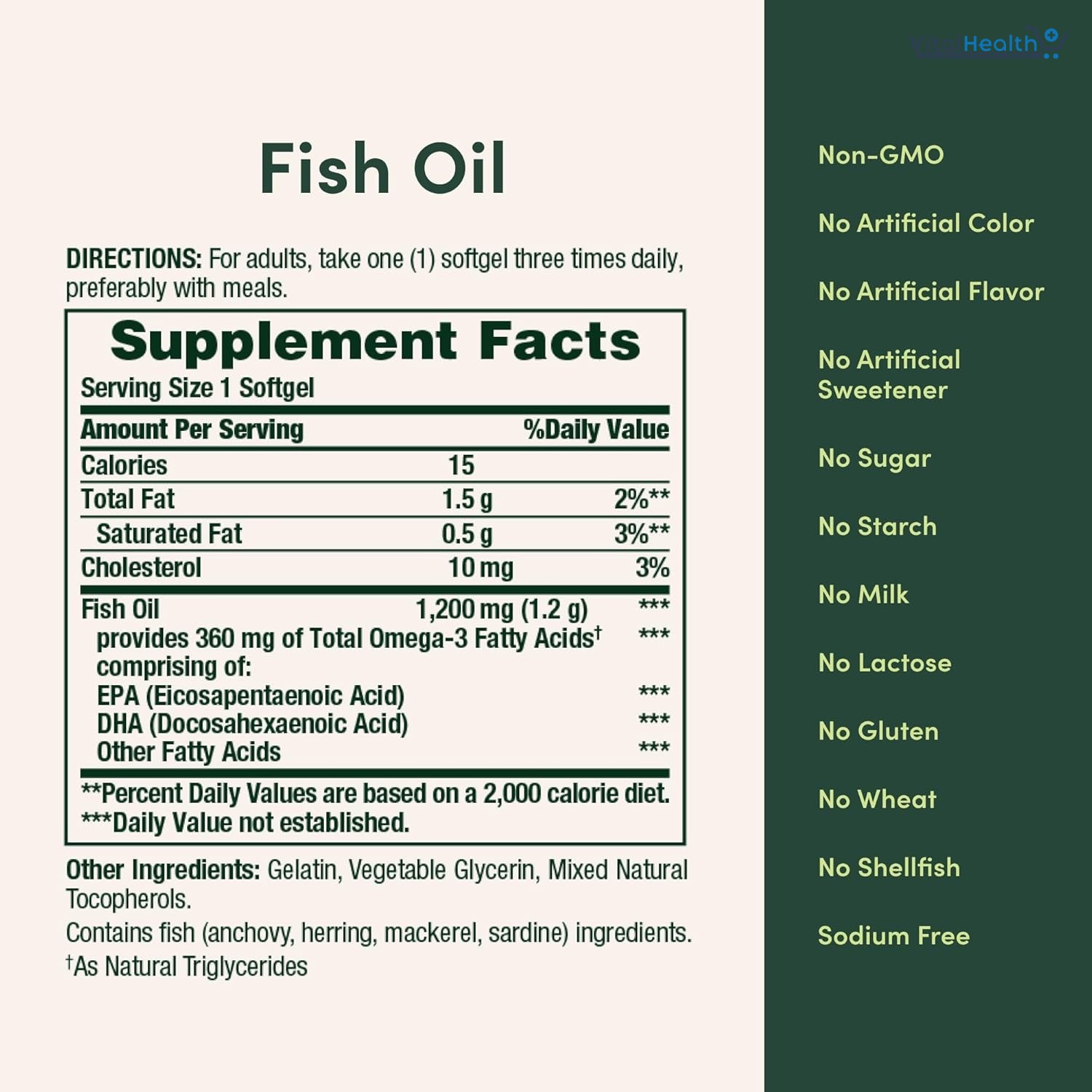Nature's Bounty Fish Oil Omega 3 Supplements - Supports Heart Health, 1200 Mg Fish Oil, Omega-3, 200 Softgels thumbnail 3