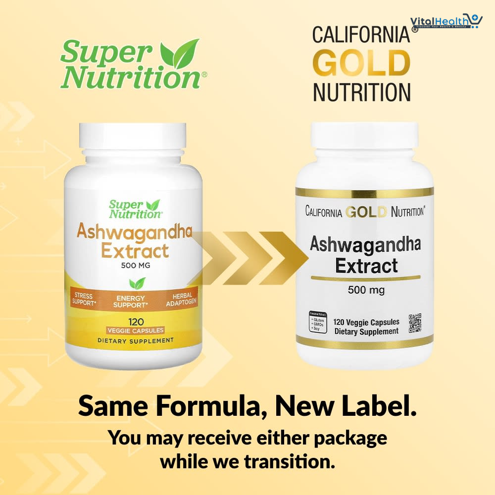 California Gold Nutrition, Ashwagandha, 500 mg, 120 Veg Capsules thumbnail 2