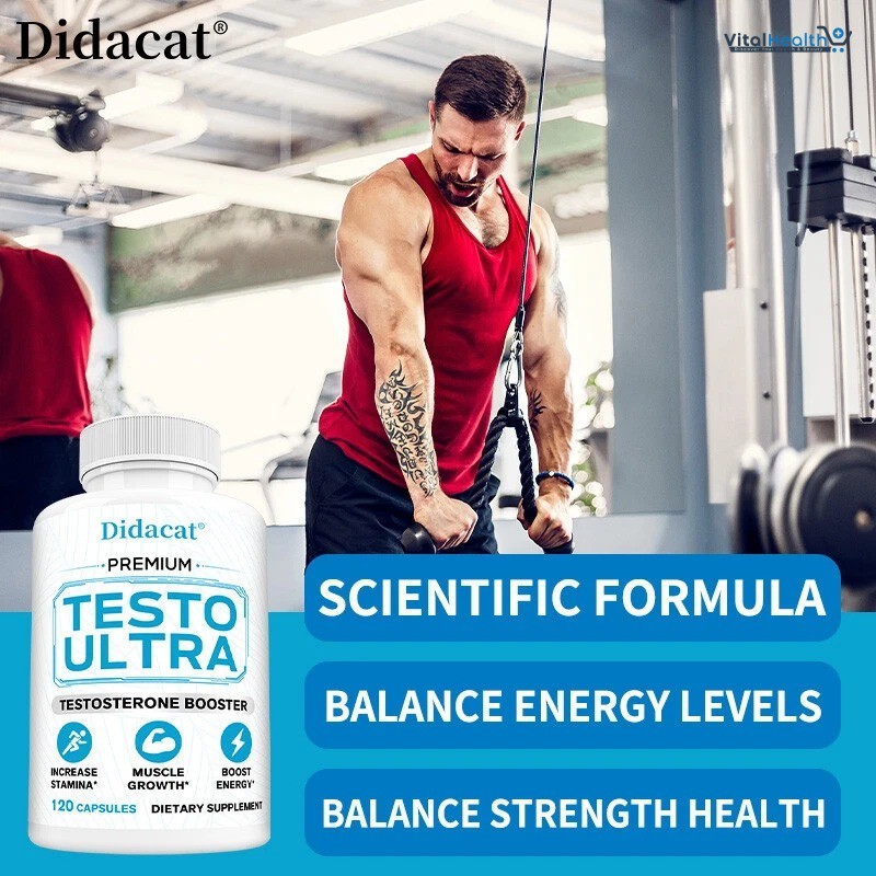 Didacat Testoultra Capsules 120 Count _ Testosterone Enhancer thumbnail 4