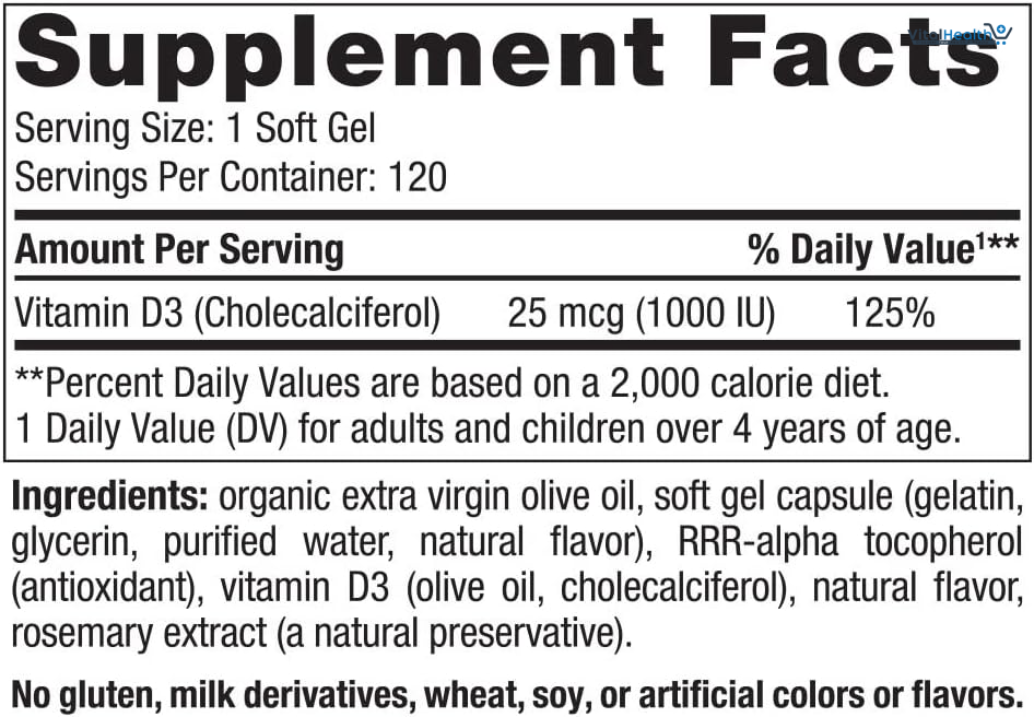 Nordic Naturals Vitamin D3 1000, Orange - 120 Mini Soft Gels - 1000 IU Vitamin D3 - Supports Healthy Bones, Mood &amp; Immune System Function - Non-GMO - 120 Servings thumbnail 4