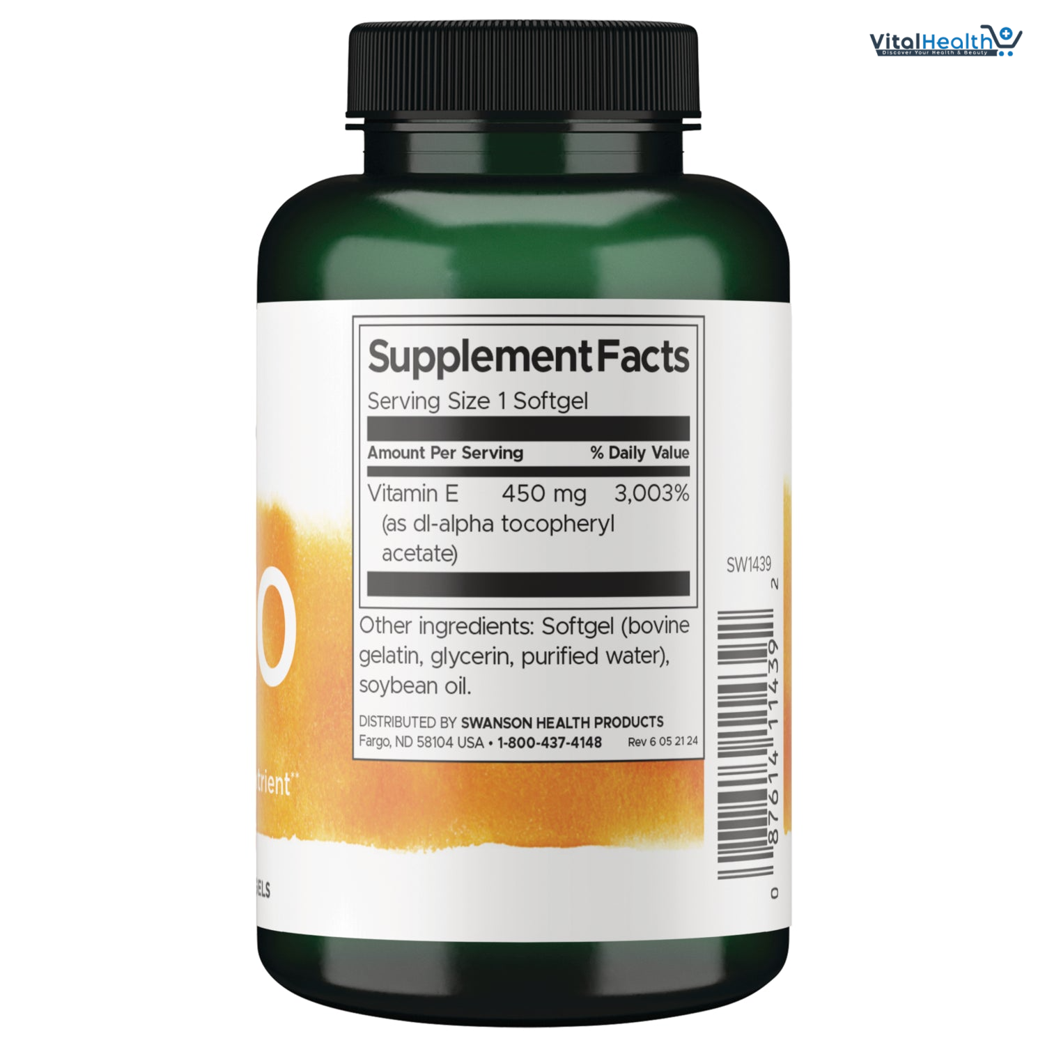 Swanson Vitamin E - Natural Vitamin Supplement Promoting Cardiovascular Health - Natural Formula Delivering Essential D-Alpha Tocopherols - (100 Softgels, 1000 IU Each) thumbnail 5