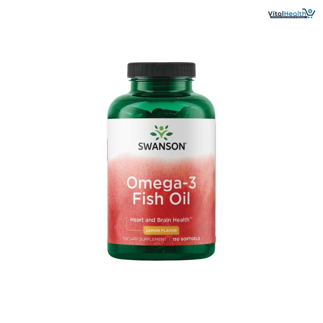 Swanson Omega-3 Fish Oil Heart, Brain, and Joint Support Supplement for Health-Conscious Adults - Lemon Flavor - 180 mg EPA + 120 mg DHA (150 Softgels) thumbnail 3