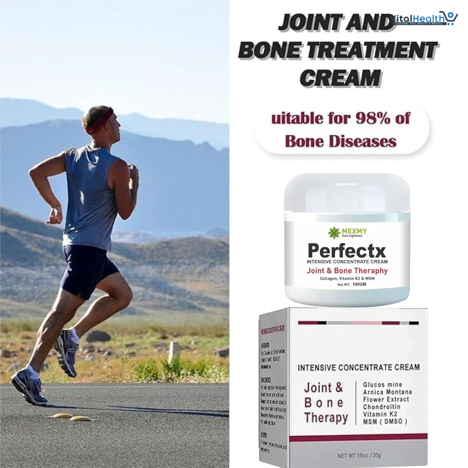 Perfectx Joint &amp; Bone Therapy Cream, Perfectx Intensive Joint &amp; Bone Therapy Cream, Intensive Concentrate for Joint and Muscle Recovery, Provides Relief for Back, Neck, Hands, Feet thumbnail 2