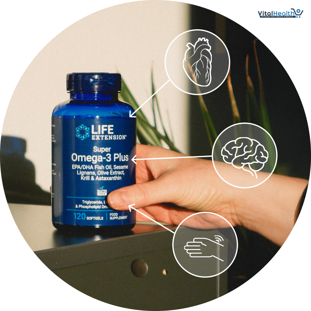 Life Extension Super Omega-3 Plus EPA/DHA Fish Oil, Sesame Lignans, Olive Extract, Krill &amp; Astaxanthin - 120 Softgels