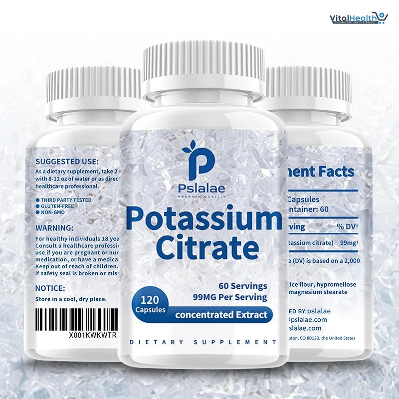 Pslalae Potassium Citrate 99 Mg Capsules Supports Electrolyte Balance and Normal PH