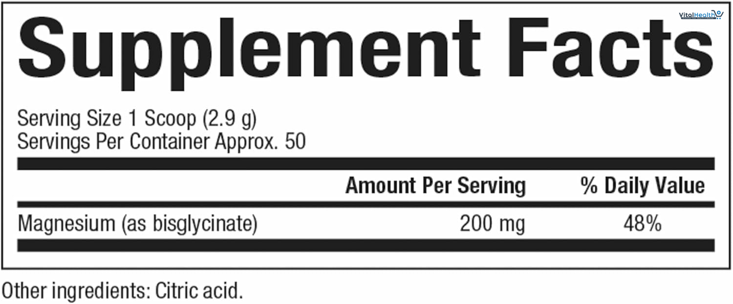 Natural Factors Magnesium Bisglycinate Powder 200mg - 145g