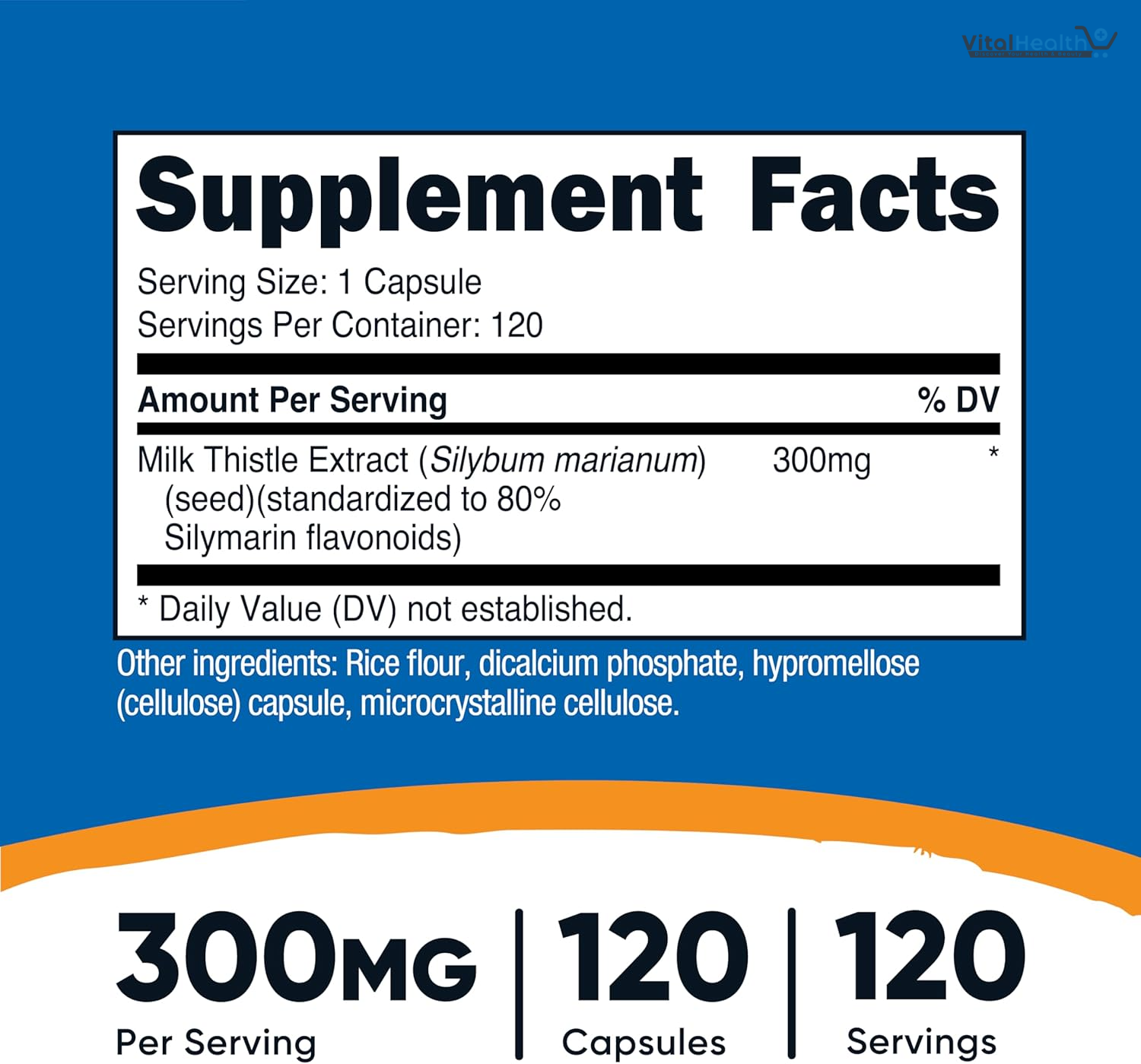 Nutricost Milk Thistle Capsules 300mg, 120 Capsules (80% Silymarin) - Gluten-Free &amp; Non-GMO