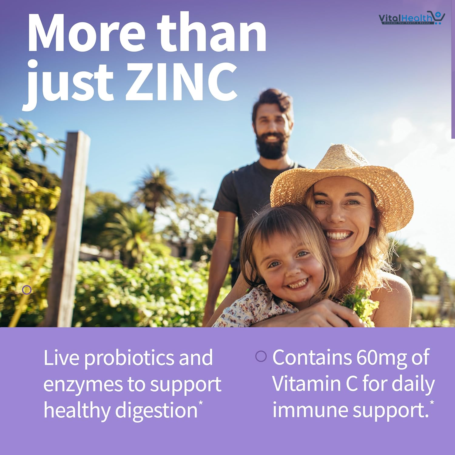 Garden of Life Zinc Supplements 30mg High Potency Raw Zinc and Vitamin C Multimineral Supplement, Vitamin Code Vitamins Trace Minerals &amp; Probiotics for Skin Health &amp; Immune Support, 60 Vegan Capsules
