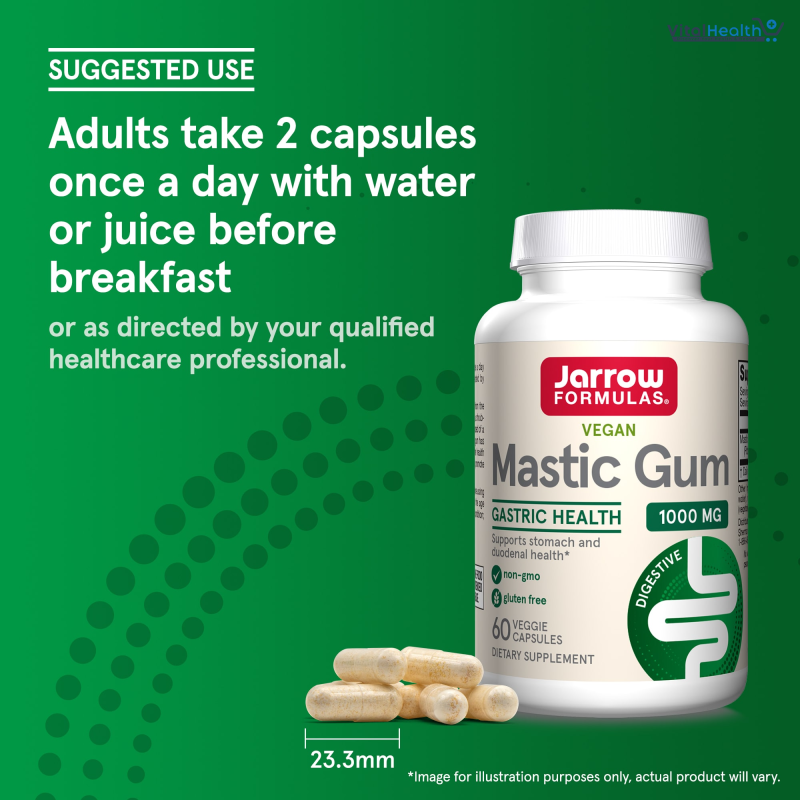 Jarrow Formulas Mastic Gum 500mg, Mastic Gum Resin, 60 Vegan Capsules