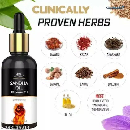 Intimify Sandha Oil for long last performance, Extra Pleasure, Stamina &amp; Power, Improves Size and Thickness