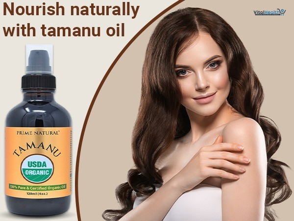 Prime Natural Organic Tamanu Oil - USDA Certified, 100% Pure, Cold Pressed, Unrefined, Virgin (4oz / 120ml) for Face, Hair &amp; Skin Care - Natural Moisturizer