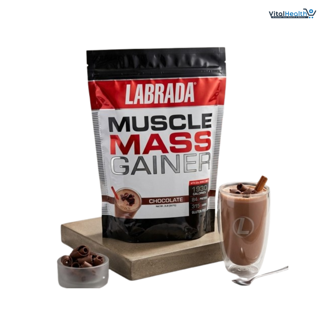 Labrada Nutrition Muscle Mass Gainer 2lbs Chocolate Flavor High-Calorie Weight &amp; Muscle Gain Powder