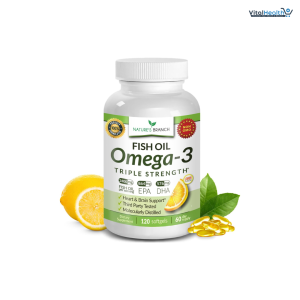 Triple Strength Omega 3 Fish Oil Supplements 2400mg | 180 Capsules, Burpless High Potency Lemon Flavor, High EPA DHA for Men &amp; Women