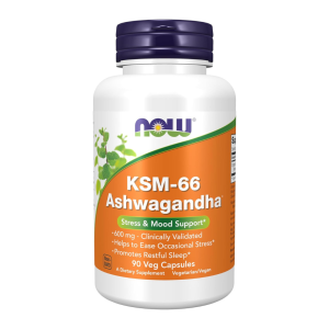 Now Supplements KSM-66 Ashwagandha® 600mg 90 Veg Caps
