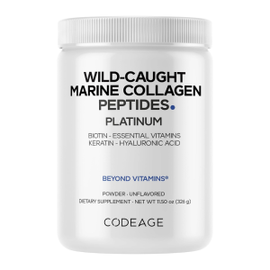 Codeage Wild-Caught Marine Collagen Peptides Platinum Biotin, Keratin, Hyaluronic Acid 326g