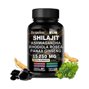 Bcuelov Shilajit 15250 mg - 8 in 1 Supplement - 120 Capsules