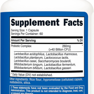 Nutricost Probiotic Complex (40 Billion CFU) (60 Capsules) - GMO-Free, Gluten-Free