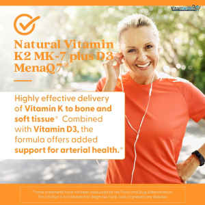 Doctor's Best Natural Vitamin K2 MK-7 Plus D3 - VIT D3 and K2 MK7 Supplement for Men &amp; Women 60 Veg Caps