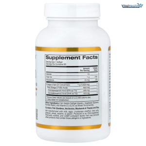 California Gold Nutrition, Omega 800 Ultra-Concentrated Omega-3 Fish Oil, kd-pur Triglyceride Form, 90 Fish Gelatin Softgels (1,000 mg per Softgel)
