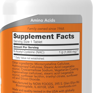 NOW Foods Supplements, NAC (N-Acetyl-Cysteine) 1,000 mg, Free Radical Protection, 120 Tablets