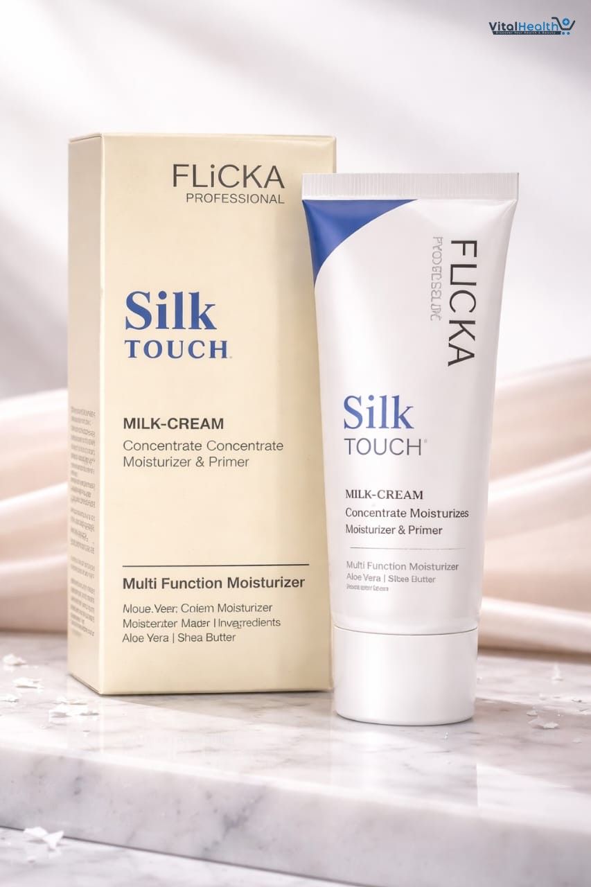 FLiCKA Silk Touch Milk Cream Moisturizer & Primer – 2-in-1 Hydrating Base | Aloe Vera & Shea Butter | Smooth, Long-Lasting Finish