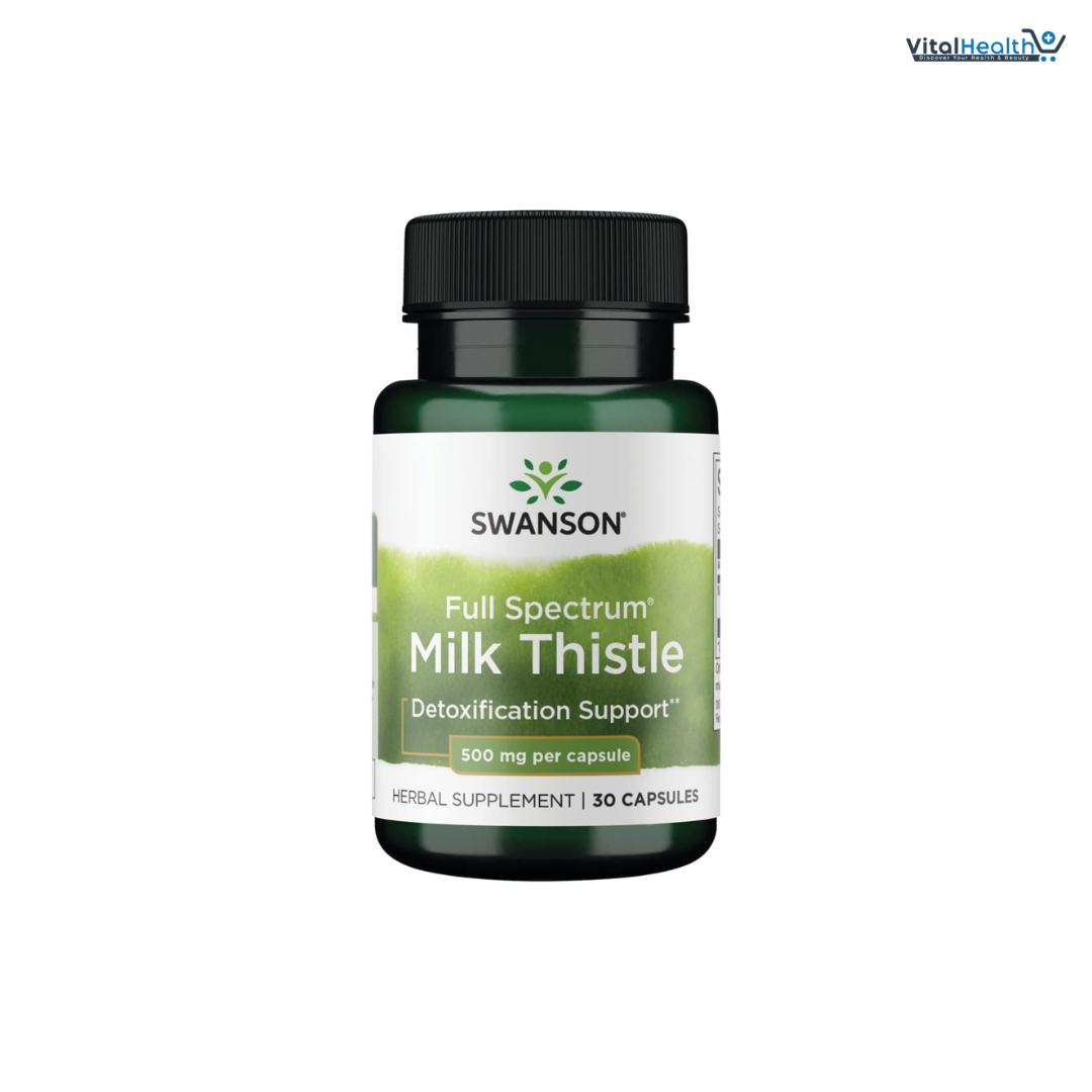 Swanson Milk Thistle - Herbal Liver Support Supplement - - (100 Capsules, 500mg Each)