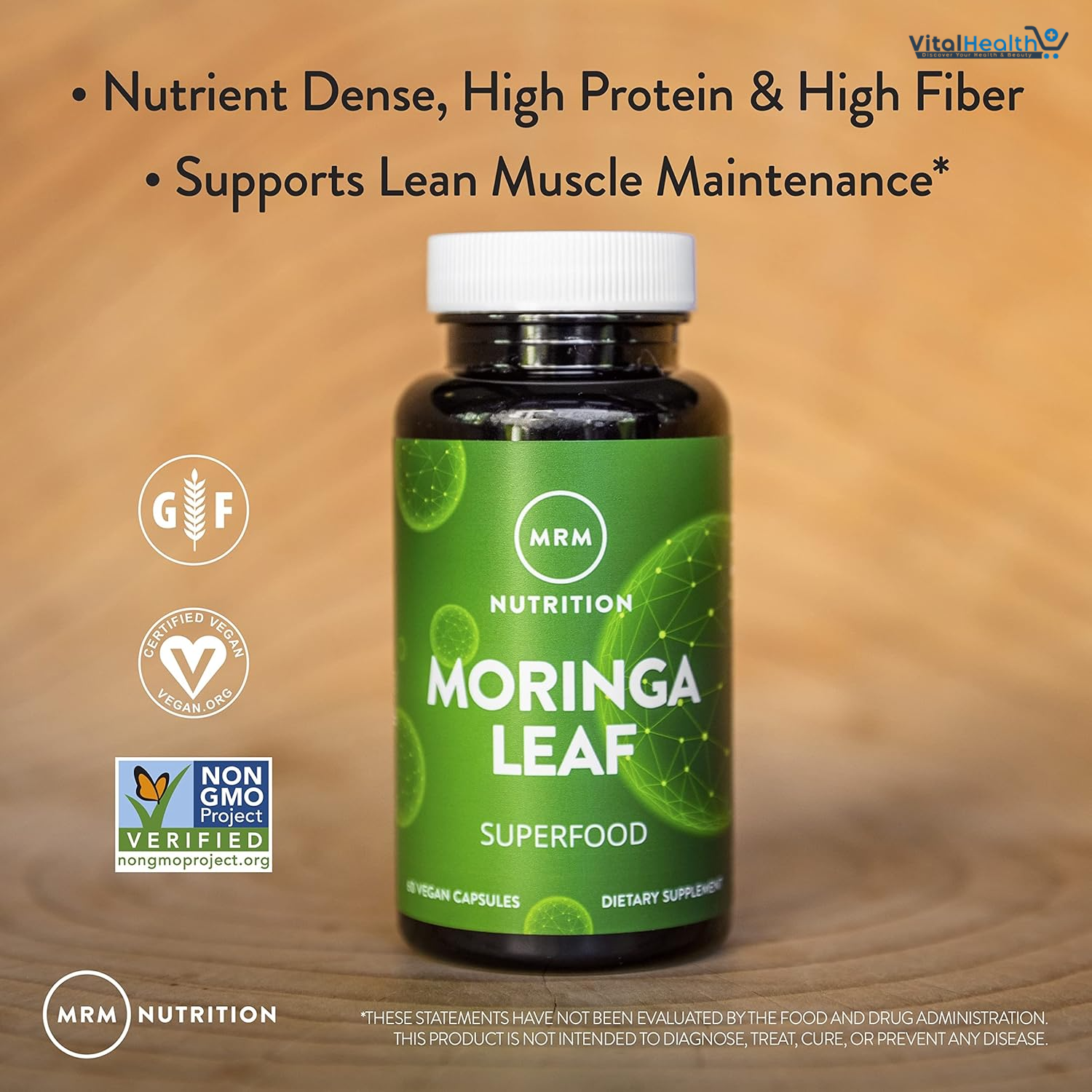 MRM Nutrition Moringa Leaf Capsules 600mg Moringa Superfoods 60 Servings