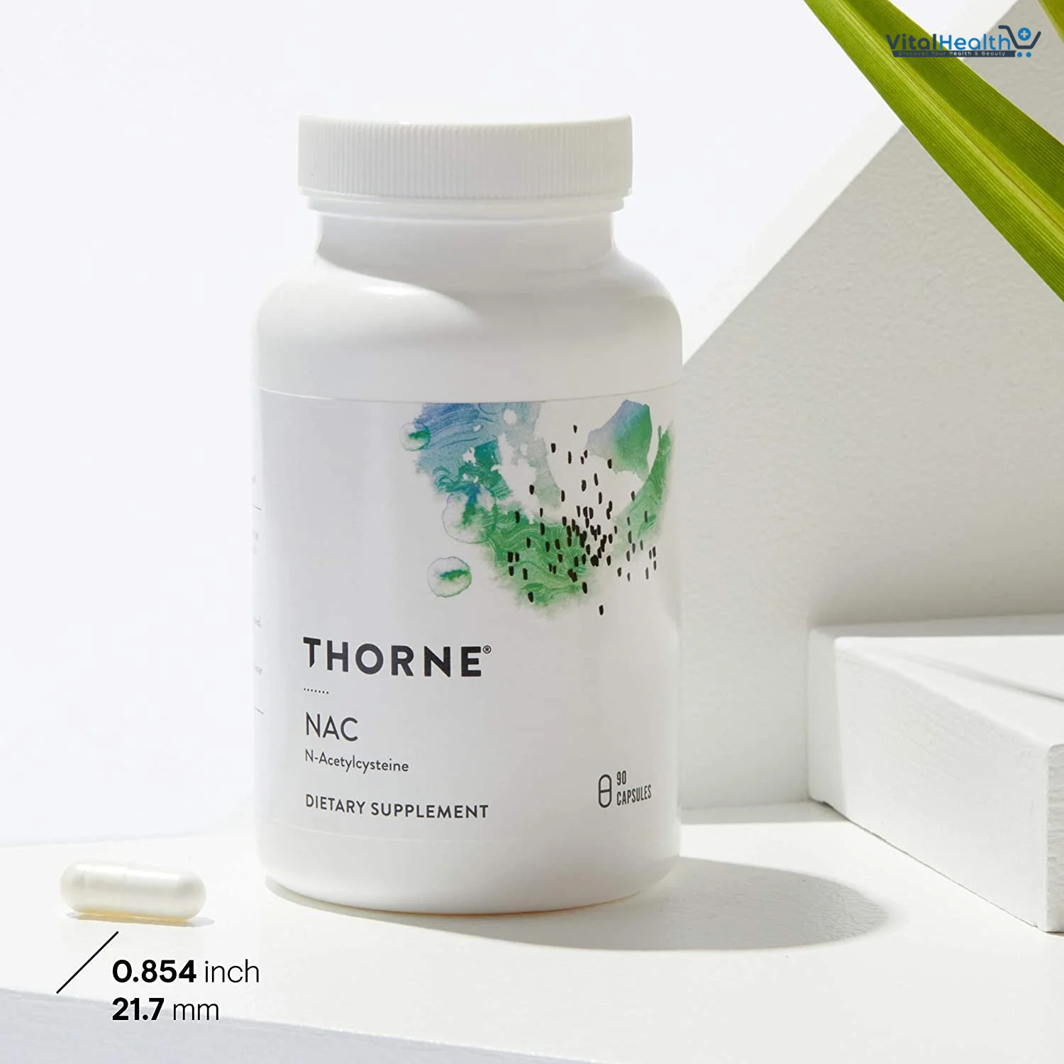 THORNE - NAC - N-Acetylcysteine - 500mg - Supports Respiratory Health & Immune Function - Promotes Liver & Kidney Detox* - Gluten, Dairy & Soy-Free - 90 Servings