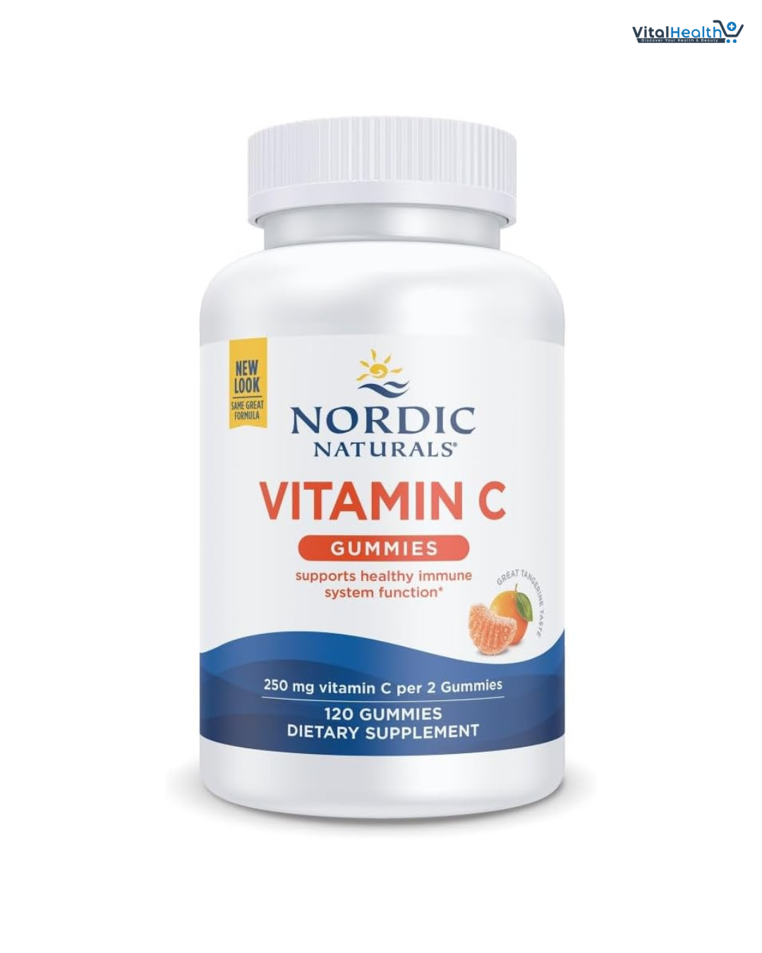 Nordic Naturals Vitamin C Gummies, Tart Tangerine - 120 Gummies - 250 mg Vitamin C - Immune Support, Antioxidant Protection, Child Growth & Development - Non-GMO, Vegan - 60 Servings