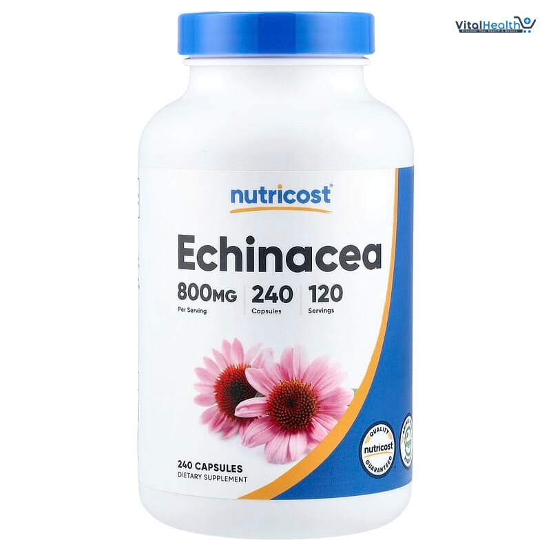 Nutricost Echinacea 800mg, 240 Capsules - Vegetarian Caps, Non GMO, Gluten Free, 120 Servings