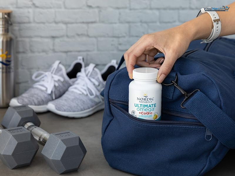 Nordic Naturals Ultimate Omega + CoQ10, Lemon - 60 Soft Gels - 1280 mg Omega-3 + 100 mg CoQ10 - Heart Health, Cellular Energy, Antioxidant Support - Non-GMO - 30 Servings