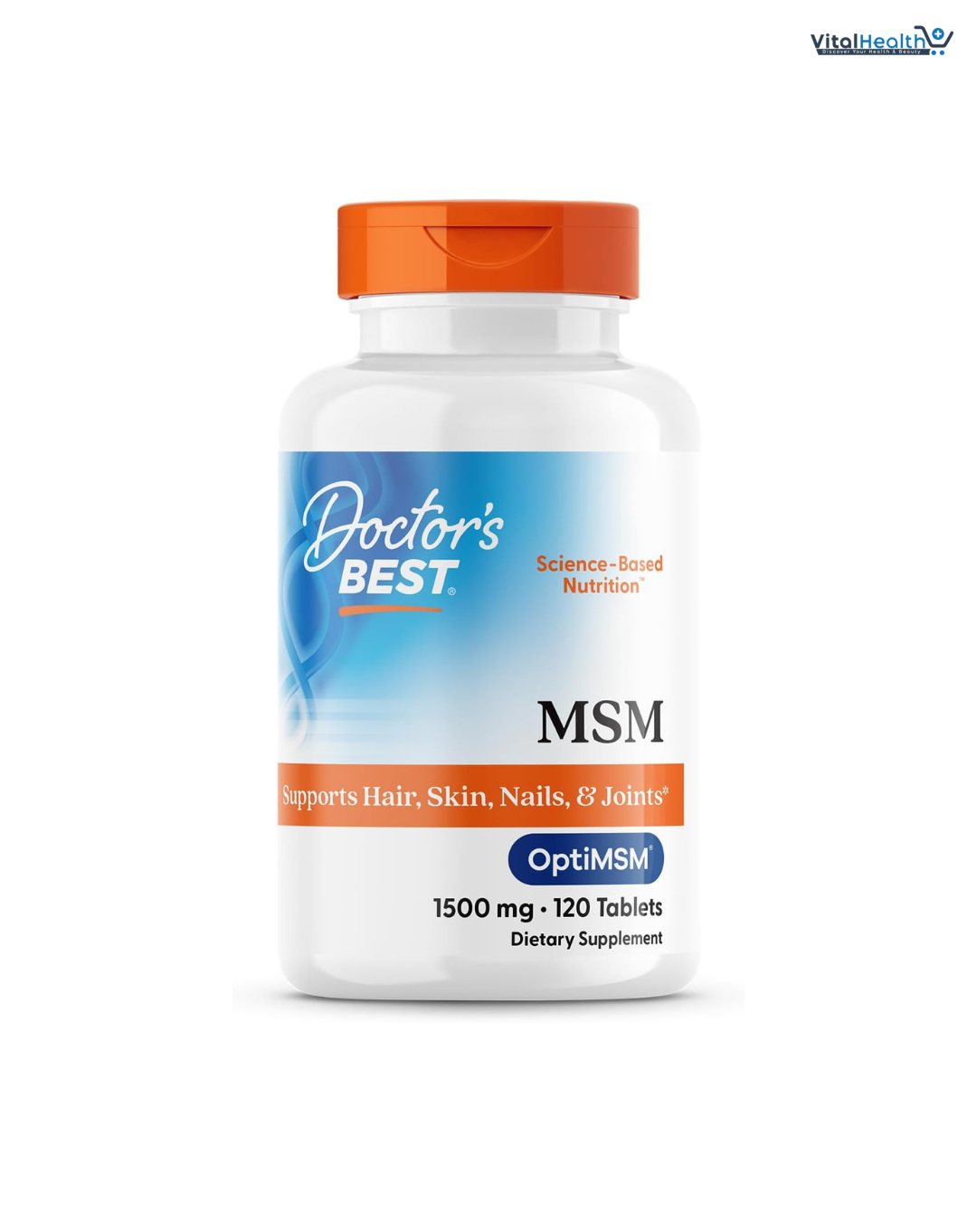 Doctors Best MSM, Supports Hair, Skin, Nails, & Joints, Non-GMO, Gluten Free, Vegan 120 Tablets