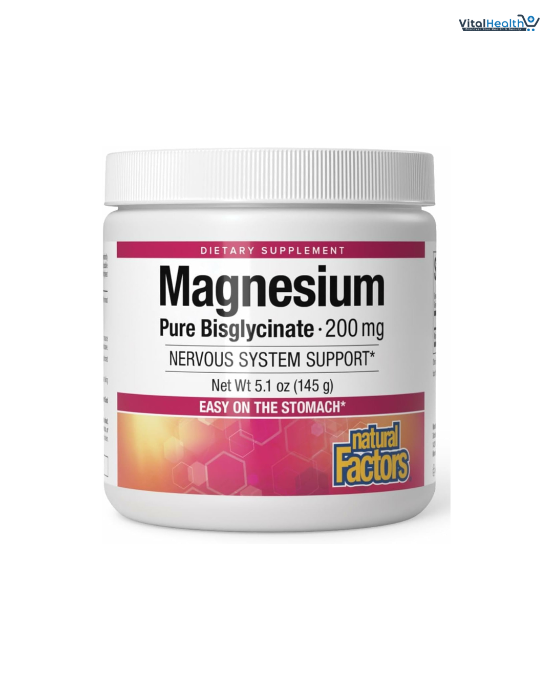Natural Factors Magnesium Bisglycinate Powder 200mg - 145g
