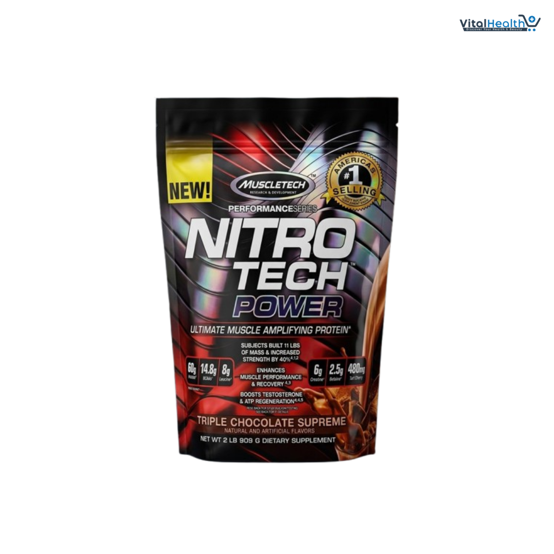 MuscleTech Nitro-Tech 100% Whey Gold Protein Powder 2LB – Premium Whey Protein for Muscle Recovery & Lean Muscle Support