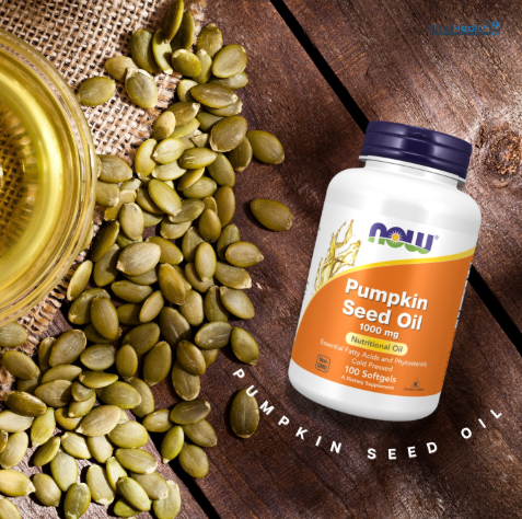 NOW Foods Pumpkin Seed Oil 1000 mg with Essential Fatty Acids and Phytosterols, Cold Pressed, 200 Softgels