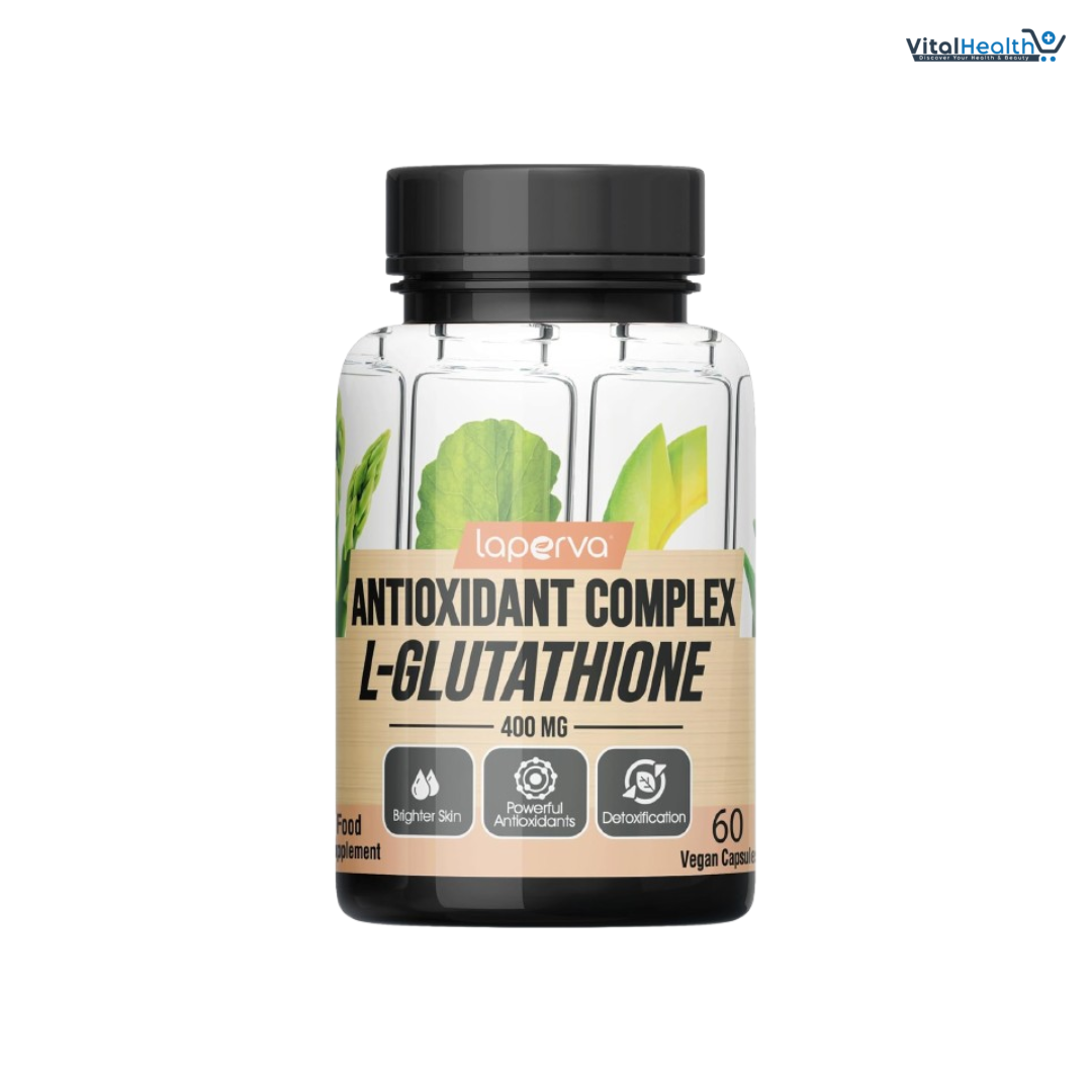 Laperva Antioxidant Complex L Glutathione - Vegan & Gluten-Free Formula for Comprehensive Wellness 60 Caps